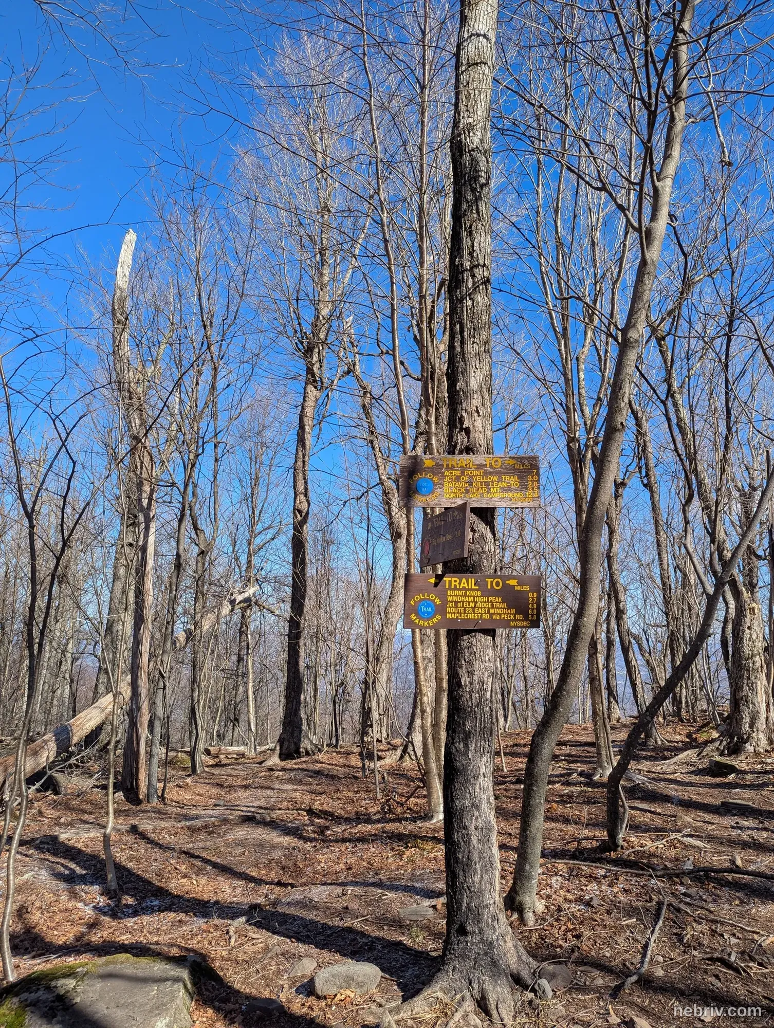 Photo of a map from Ben Virgilio with title Windham High Peak via Black Dome Range Trailhead